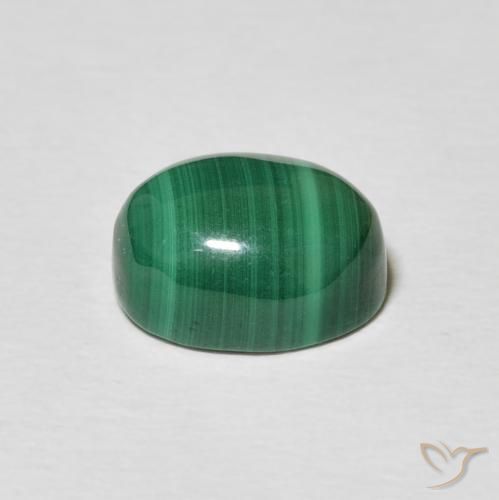 Malaquita Verde Multicolor Natural 5.17ct, oval, Opaco
