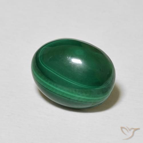 Malaquita Verde médio Natural 5.40ct, oval, Opaco