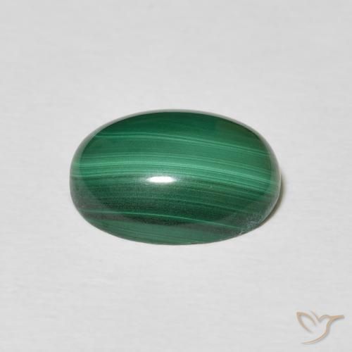 Malaquita Verde médio Natural 5.40ct, oval, Opaco