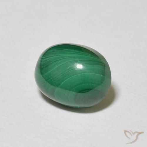 Malaquita Verde médio Natural 5.16ct, oval, Opaco