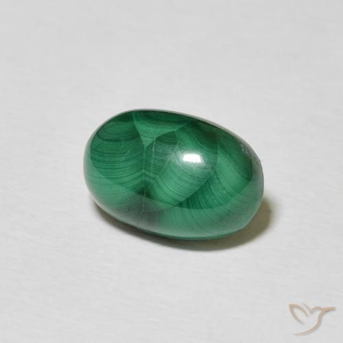 Malaquita Verde Multicolor Natural 3.76ct, oval, Opaco