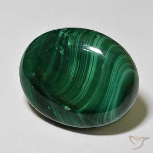 Malaquita Verde Multicolor Natural 52.50ct, oval, Opaco
