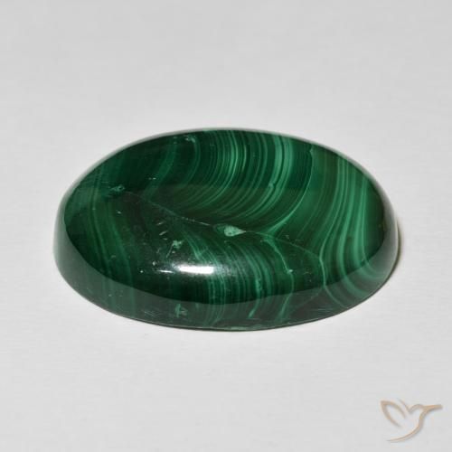 Malaquita Verde Multicolor Natural 52.50ct, oval, Opaco