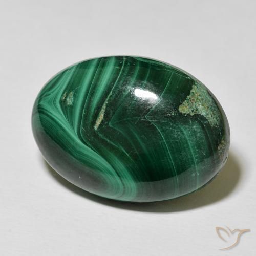 Malaquita Verde escuro Natural 33.15ct, oval, Opaco