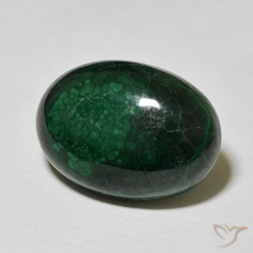 Malaquita Verde escuro Natural 15.28ct, oval, Opaco