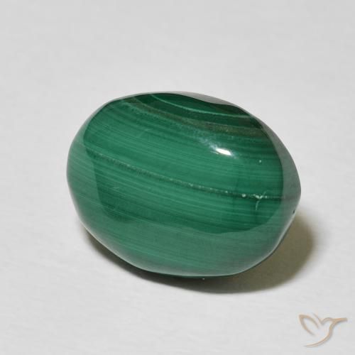 Malaquita Verde Multicolor Natural 8.00ct, oval, Opaco