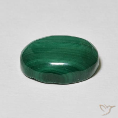 Malaquita Verde Multicolor Natural 8.00ct, oval, Opaco