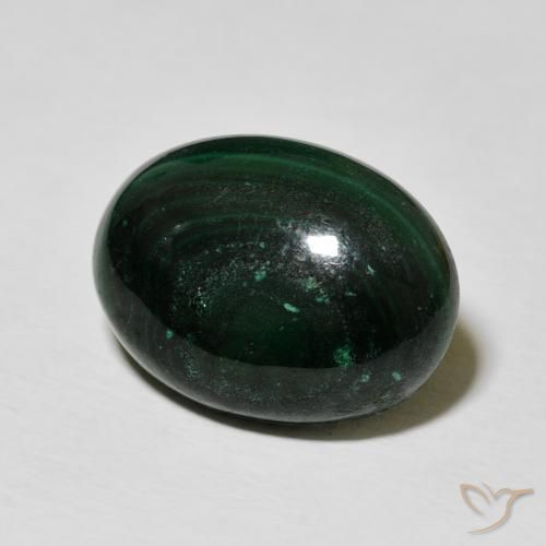 Malaquita Verde escuro Natural 15.62ct, oval, Opaco