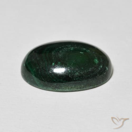 Malaquita Verde escuro Natural 15.62ct, oval, Opaco