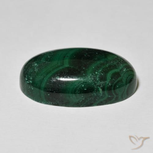 Malaquita Verde escuro Natural 44.21ct, oval, Opaco