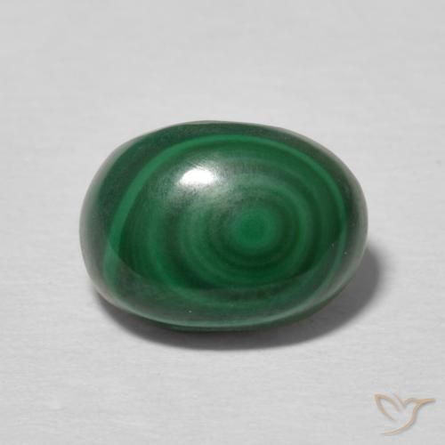 Malaquita verde natural 2,53ct, corte oval, opaco