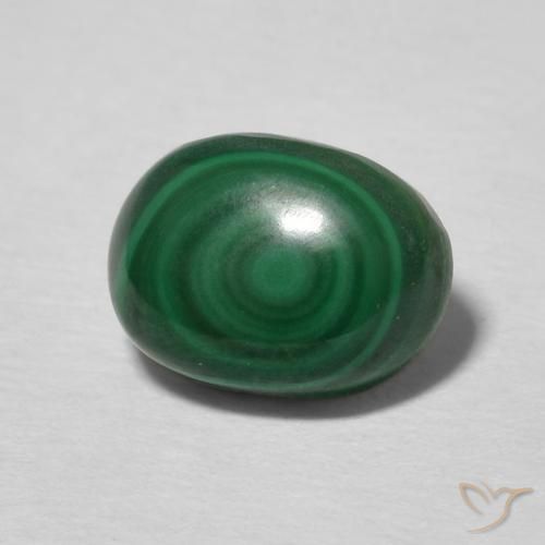Malaquita verde natural 2,53ct, corte oval, opaco