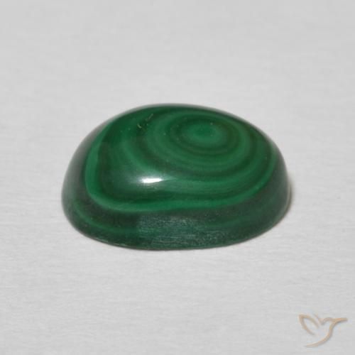 Malaquita verde natural 2,53ct, corte oval, opaco