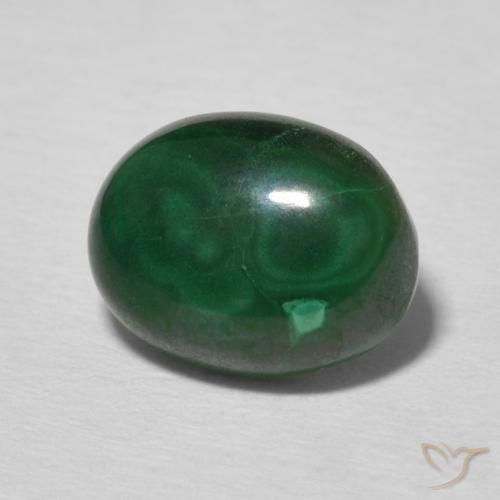 Malaquita Verde escuro Natural 2.97ct, oval, Opaco