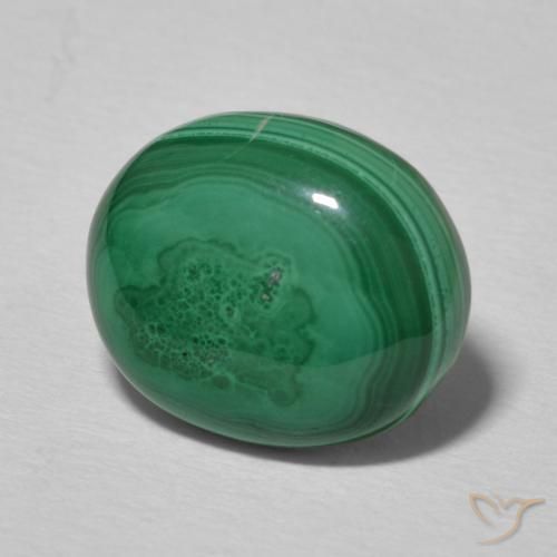 Malaquita Verde médio Natural 5.17ct, oval, Opaco