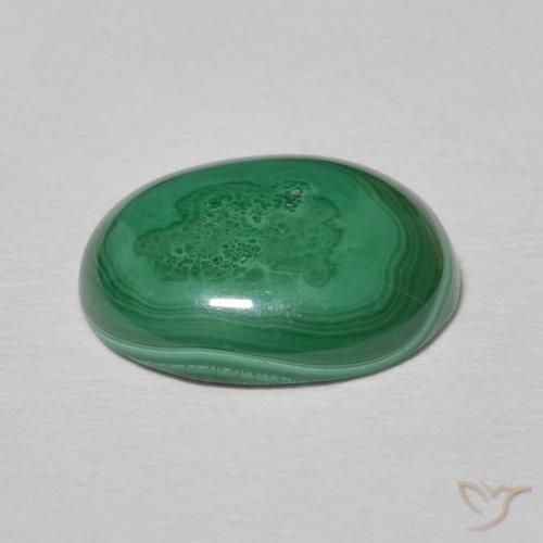 Malaquita Verde médio Natural 5.17ct, oval, Opaco