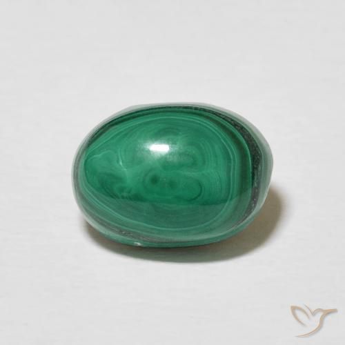 3.70ct Natural Verde Multicolor Malaquita, oval, Opaco