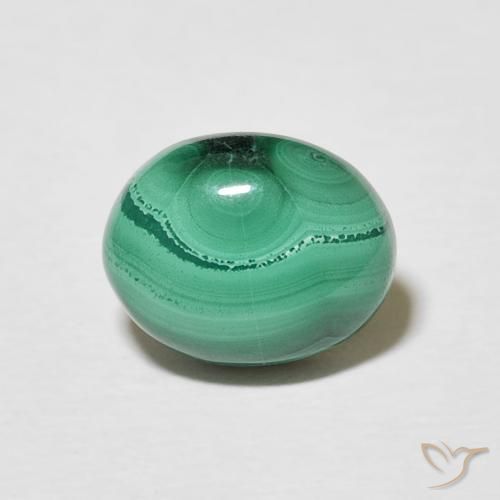 Malaquita Verde Multicolor Natural 3.72ct, Corte Oval, Opaco