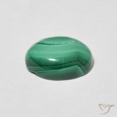 Malaquita Verde Multicolor Natural 3.72ct, Corte Oval, Opaco