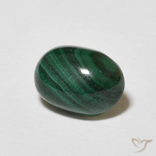 Malaquita Verde escuro Natural 3.00ct, oval, Opaco