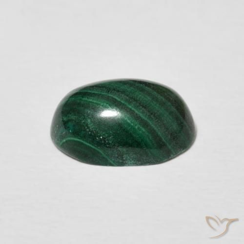 Malaquita Verde escuro Natural 3.00ct, oval, Opaco