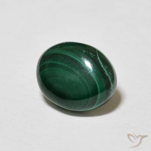 Malaquita Verde escuro Natural 3.10ct, oval, Opaco