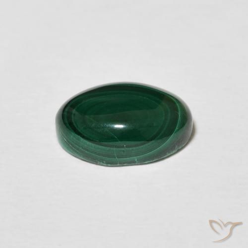 Malaquita Verde escuro Natural 3.10ct, oval, Opaco