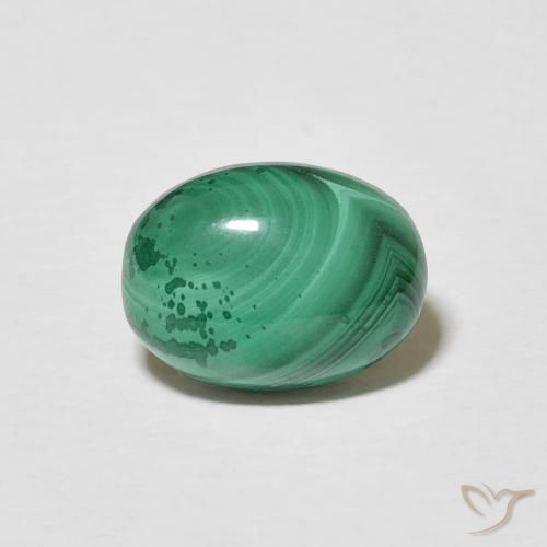 3.64ct Natural Verde Multicolor Malaquita, oval, Opaco