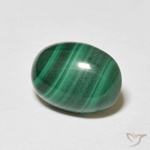 Malaquita Verde Multicolor Natural 5.13ct, oval, Opaco