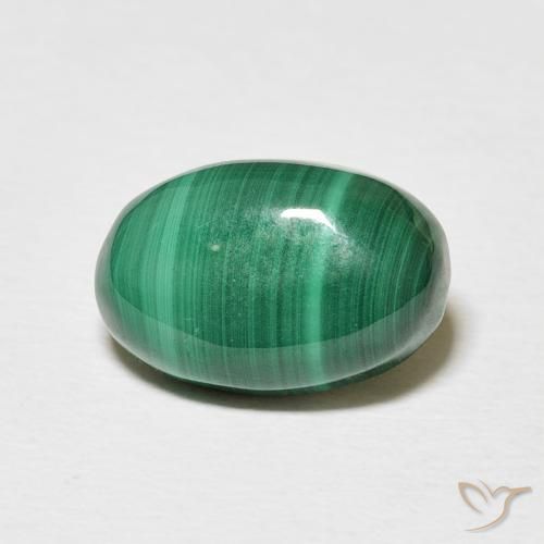 5.60ct Natural Verde médio Malaquita, oval, Opaco