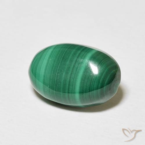 Malaquita Verde médio Natural 5.60ct, oval, Opaco