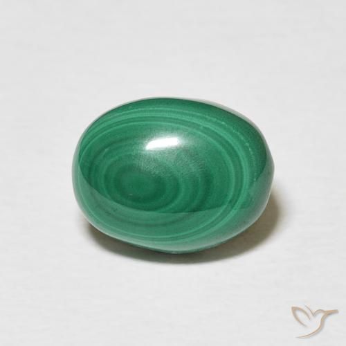 3.58ct Natural Verde Multicolor Malaquita, oval, Opaco