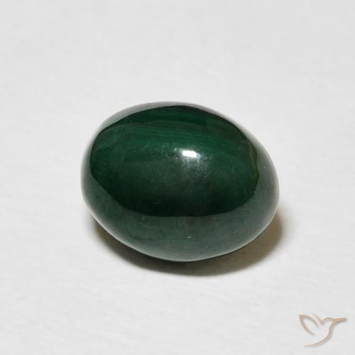 Malaquita Verde escuro Natural 4.66ct, oval, Opaco