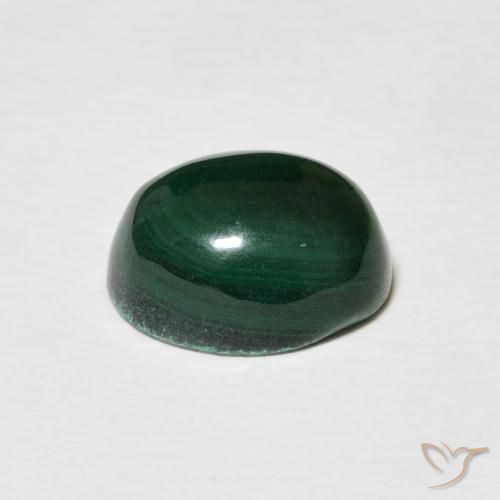 Malaquita Verde escuro Natural 4.66ct, oval, Opaco