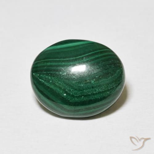 5.16ct Natural Verde médio Malaquita, oval, Opaco