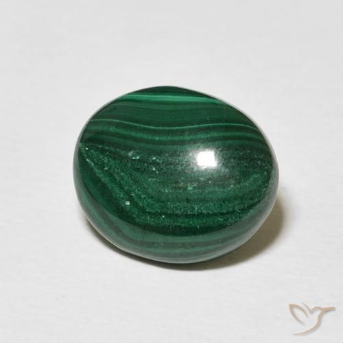 Malaquita Verde médio Natural 5.16ct, oval, Opaco