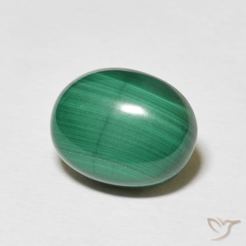 Malaquita Verde médio Natural 5.75ct, oval, Opaco