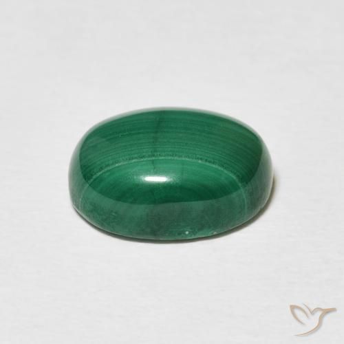 Malaquita Verde médio Natural 5.75ct, oval, Opaco