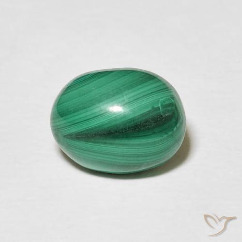 3.16ct Natural Verde médio Malaquita, oval, Opaco
