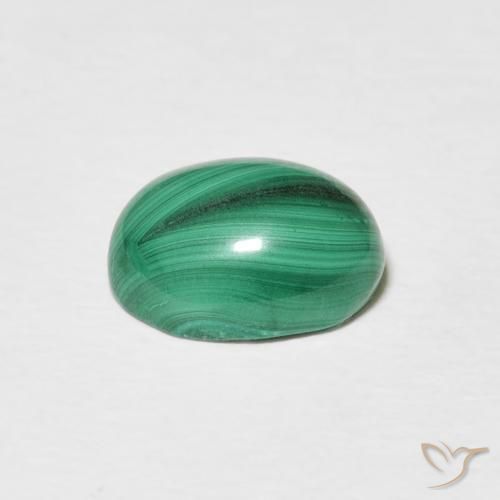 Malaquita Verde médio Natural 3.16ct, oval, Opaco