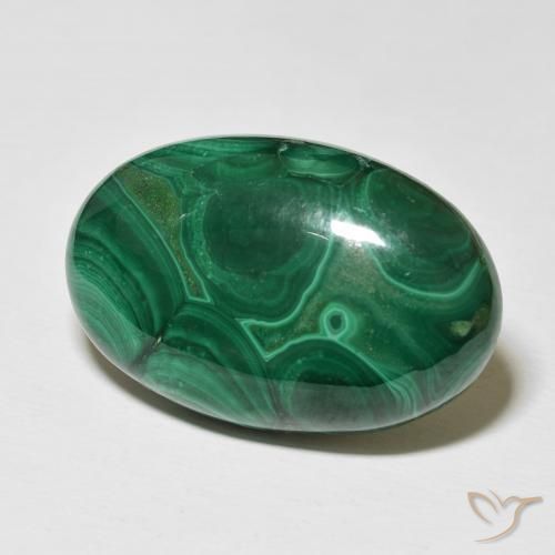Malaquita Verde escuro Natural 46.88ct, oval, Opaco