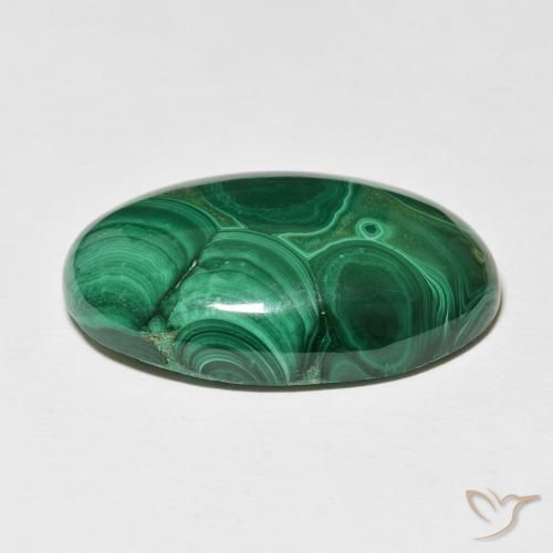 Malaquita Verde escuro Natural 46.88ct, oval, Opaco