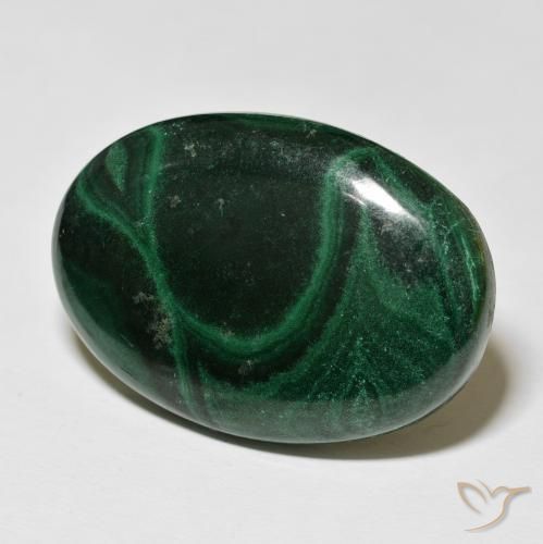 Malaquita Verde escuro Natural 79.08ct, oval, Opaco