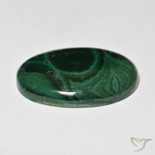 Malaquita Verde escuro Natural 79.08ct, oval, Opaco