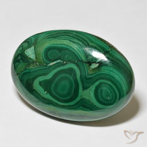 Malaquita Verde Multicolor Natural 83.20ct, oval, Opaco