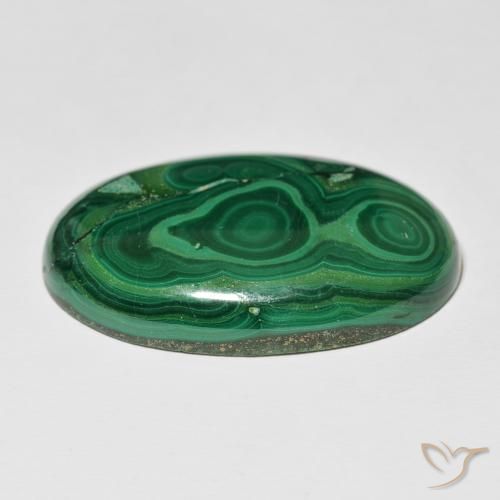 Malaquita Verde Multicolor Natural 83.20ct, oval, Opaco