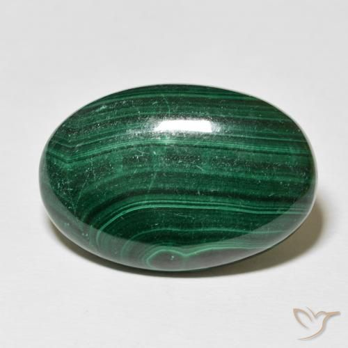 35.65ct Natural Verde médio Malaquita, oval, Opaco