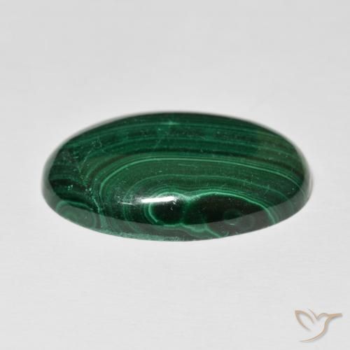 Malaquita Verde médio Natural 35.65ct, oval, Opaco