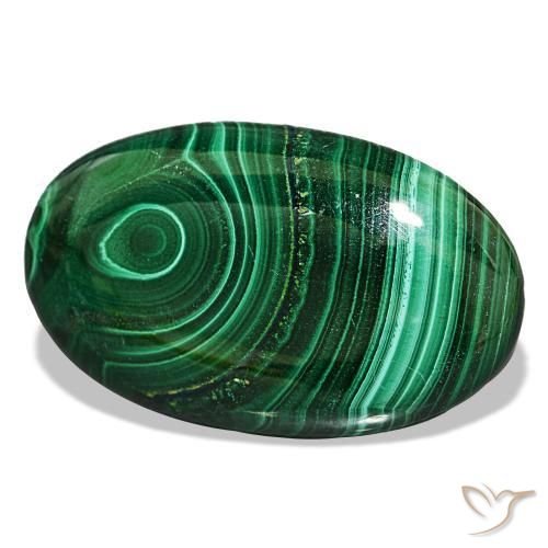 Malaquita verde natural 30,82ct, corte oval, opaco