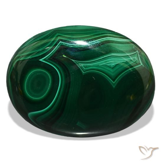 Malaquita verde natural 53,10ct, corte oval, opaco